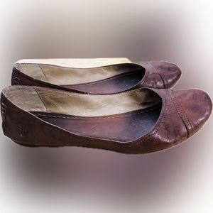Frye Carson Cap-Toe Leather Ballets Flats SZ 10